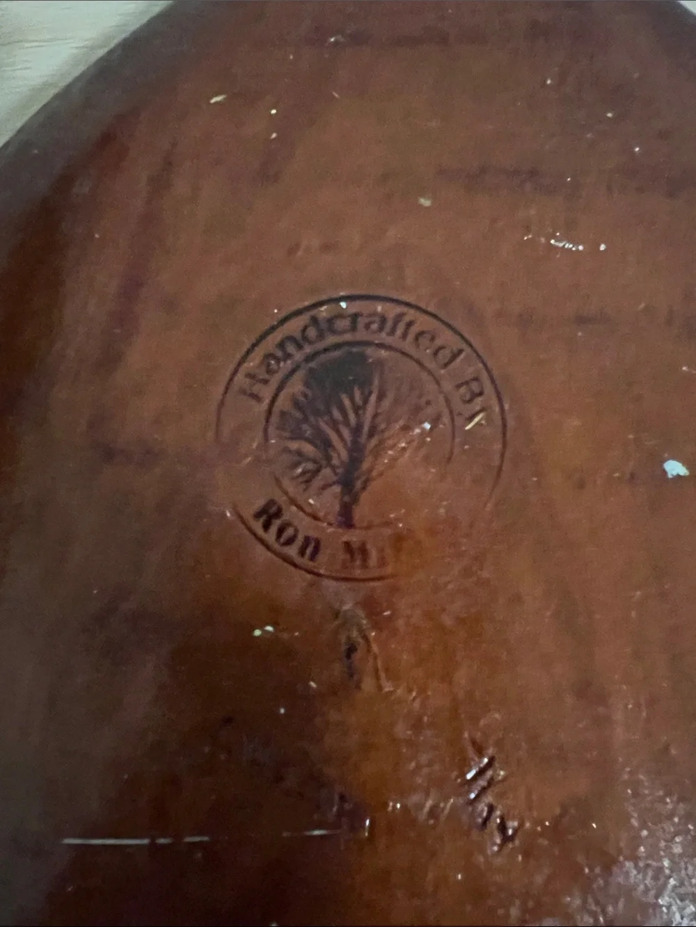 Source Unknown Brown Hand-Carved Wooden Serving Tray
